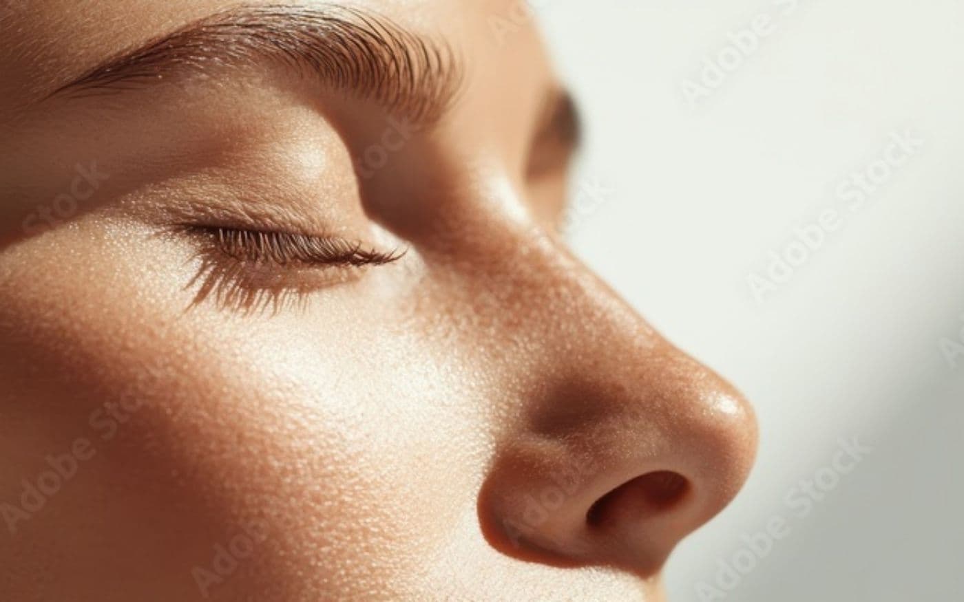 Perfil facial natural con luz de día