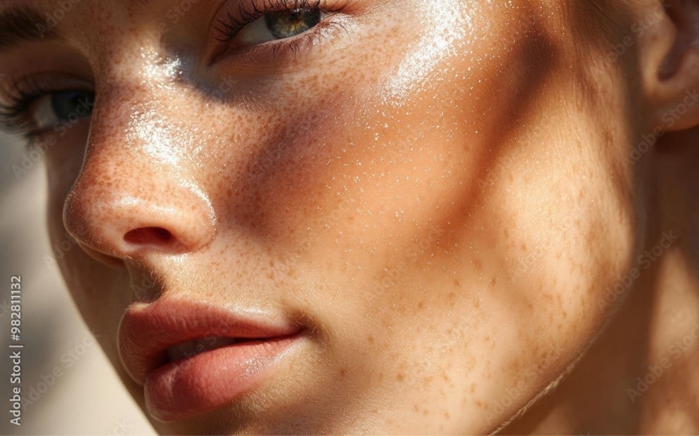 Rostro armónico con luz natural, expresión natural