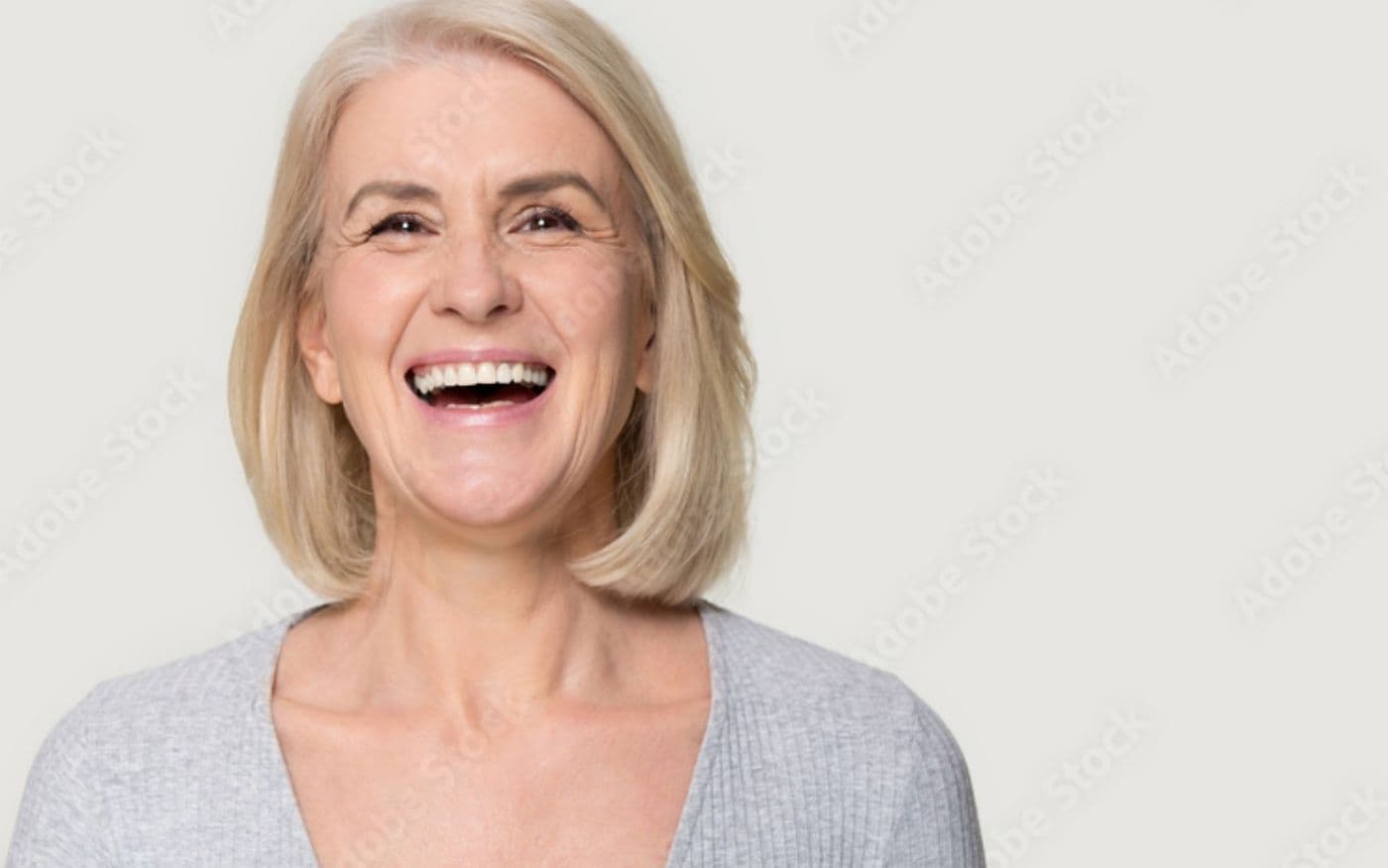 Sonrisa completa y sana en primer plano